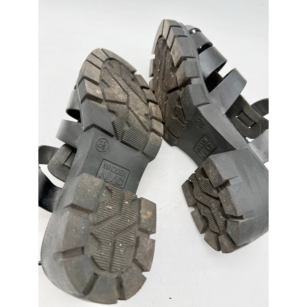 Madden NYC Black Chunky Fisherman Platform Sandals Lug Sole Women's 8.5 - Picture 9 of 10